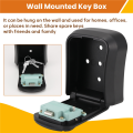 Key Box Wall Mounted Mini Key Safe Outdoor Key Box with Resettable 4-Digit Numeric Code Waterproof Key Box (Black). 