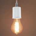 4X E27 Ceramic Screw Base Round LED Light Bulb Lamp Socket Holder Adapter Metal Lamp Holder with Wire White. 