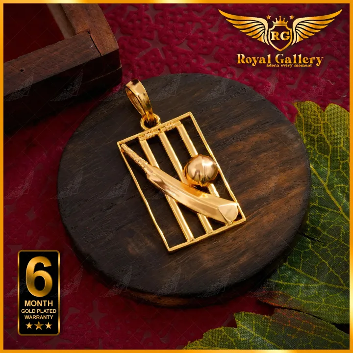 Gold Plated Plain Ball Pendant For Menwith Free Gift Box