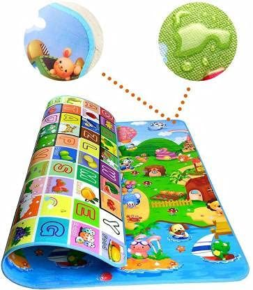 Microfiber Play Mat 100% Waterproof, Anti Skid,Double Sided Baby Play Multicolor (100x180cm)