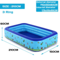 INTIME 2.1M (YT-667) Inflatable Family Swimming Pool 3 Layer Extra Large Rectangular Kids Swimming Pool Outdoor Bathtub Home Toy Game Bath (210 x 150 x 60cm). 