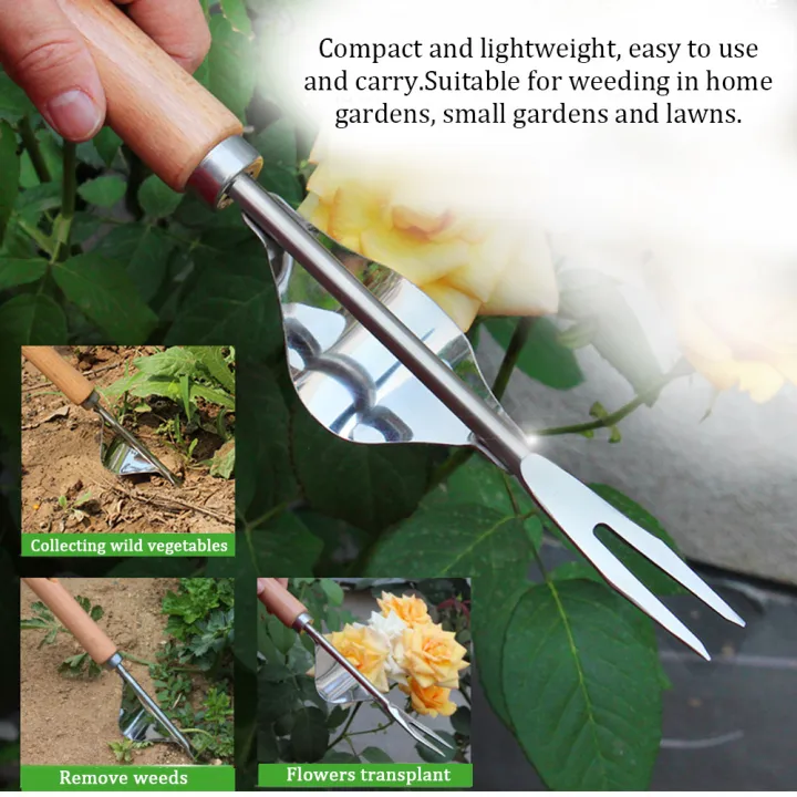 Migeet%20Garden%20Hand%20Weeder%20Stainless%20Steel%20Premium%20Gardening%20Tool%20for%20Weeding%20Wood%20Handle%20for%20Home%20Gardens%20Small%20Gardens%20and%20Lawns%20-%20Image%206