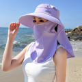 Farm Work Cap Sun Protection Women Sun Hat Neckline Wide Brim Sunscreen Bucket Hat Casual Face Cover Face Cap Ladies/Girls. 