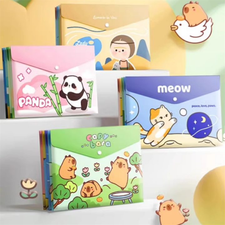 A4 Size Cartoon Folder Colorful File Bag Waterproof Cute Test Paper Bag ...