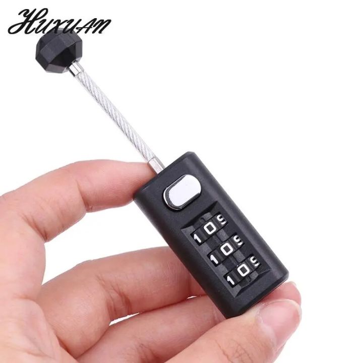 3 Digit Coded Lock Small Locks Resettable Padlock Luggage Locks For Toolbox Travel Bag Cupboard Backpack Black