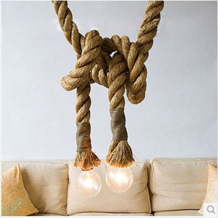 Ceiling Rope Copy bellylady Vintage Rustic Rope 85-265V Ceiling Chandelier Wiring ...