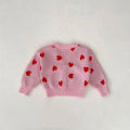 Autumn Winter girl infant knited love long sleeve sweater baby cute knit cardigan tops newborn cotton coat kid knitwear. 