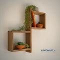 Wooden Shelf / Solid Wood Hanging Box Shelf/ Modern Wall Box Rack Nadun Wood. 