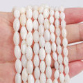 7/10/11mm Natural White Shell Beads Mother Of Pearl Loose Rice Oval Beads For Necklace Bracelet Earring DIY Jewelry Making 15'' 38cm/Strand. 