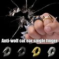 Outdoor Ring for Women Men Multifunctional Cat Ear Shape Broken Window Rings Protection Jewelry Accessories. 