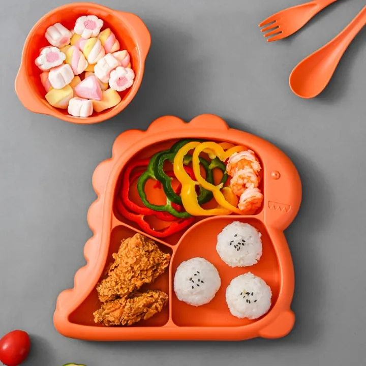 4%20PCS%20Baby%20Bowls%20Plates%20Spoons%20Forks%20Food%20Tableware%20Set%20BPA%20Free%20Non-Silp%20Kid%20Dishes%20Dinosaur%20Food%20Feeding%20Bowl%20For%20Child%20-%20Image%203
