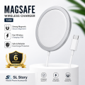 Magsafe Magnetic Wireless Charger with USB-C Integrated Cable Fast Charger magsafe charger, wireless charger for iPhone, usb-c wireless charger, magsafe charging pad, iphone 13 charger, iphone 14 pro charger, magnetic wireless charger, fast magsafe charge. 