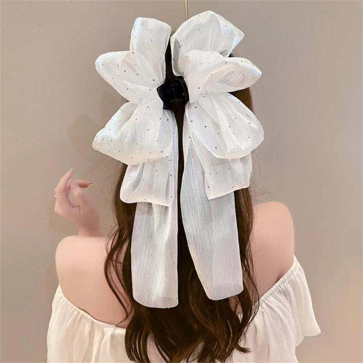 Half%20Tied%20Hair%20Bow%20Hair%20Clip%20With%20Ribbon%20Ribbon%20Headband%20Mesh%20Hair%20Accessory%20Grab%20Clip%20Hair%20Ornament%20-%20Image%205