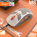 KOKKO M8 Ergonomic Gaming Mouse Adjustable 800-6400dpi Rgb Lighting Wire-controlled Mouse For Computer Notebook. 