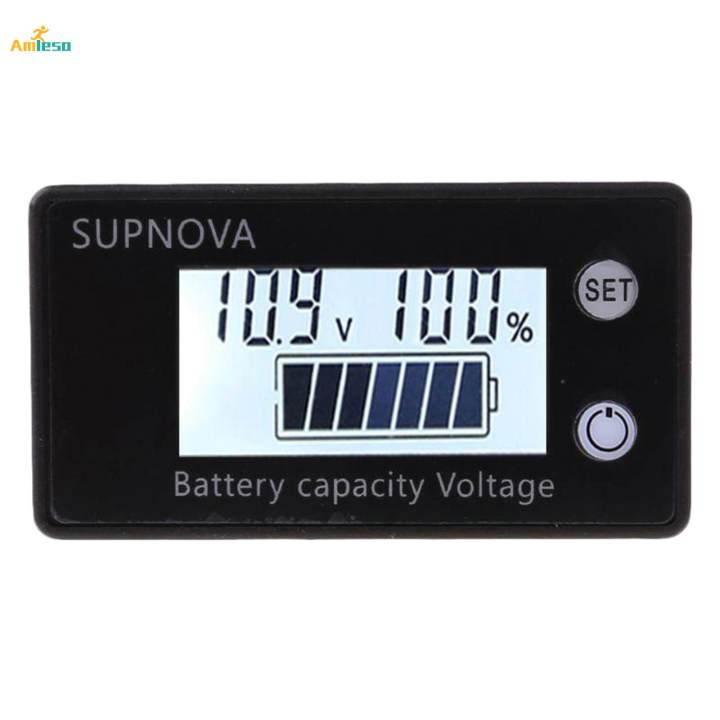 LCD Battery Capacity Monitor Meter, DC 8V-100V Battery Status Display ...