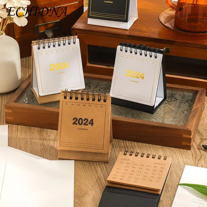Coil Design Calendar 2023-2024 Mini Desk Calendar Standing Flip Monthly Planner for School Home Office Buyers' Favorite Portable Pocket Calendar