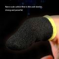 18-Pin Carbon Fiber Finger Sleeves for PUBG Mobile Games Contact Screen Finger Sleeves Black & Yellow(12 Pcs). 