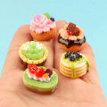 New Dollhouse Fruit Cake Resin Accessories Ice Cream Eating Cream Glue Edge Accessories Dollhouse Accessories. 