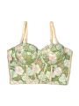 Floral all fresh lace sling inner wear mint mambo color matching high-end outer wear bra fishbone bra. 