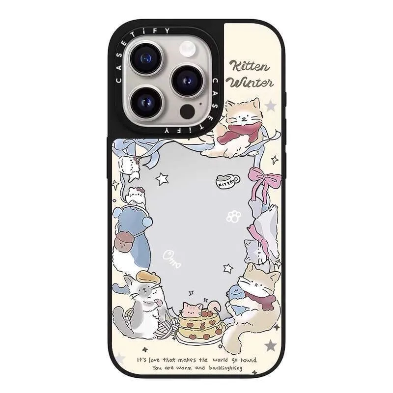 NEW CASETiFY Mirror Love Dessert Cute Cat Bear Suitable for Apple