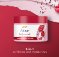 Dove Exfoliating Body Polish Crushed Cherries & Chia Milk Body Scrub. 