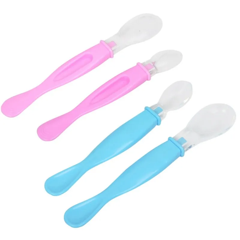 2 Pcs Silicone Baby Spoon Set