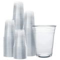 50pcs 330ml Disposable Clear Plastic Transparent Drinking Cups With Lid For Soft Drink, Juices To Use in Kitchen, All Functions, And For Restaurants Etc.. 