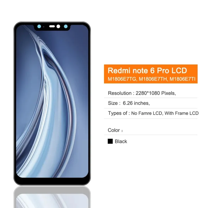 LCD%20No%20Frame%20For%20Xiaomi%20Redmi%20Note%206%20Pro%20M1806E7TG%20Display%20Touch%20Screen%20Digitizer%20Assembly%20Replacement%20Parts%20-%20Image%205