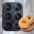 Food Carbon Steel Doughnut Mould 6 Cavities Non-Stick Safe Stainless Steel Donut Baking Pan Mini Cake Pan Doughnut Pan. 