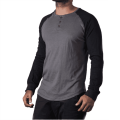 Gray And Black Long Sleeves Men's T Shirt New Style 155GSM Comfortable, Durable & Soft Material.. 