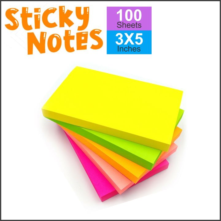 Multicolor%20Sticky%20Notes%20Self-Stick%20Paper%20Size:%203X5%20inch%20Pack%20of%20100%20Sheets%20-%20Image%202