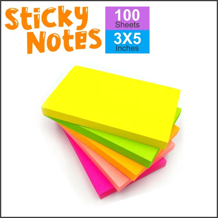 Multicolor%20Sticky%20Notes,%20Bright%20Colors%20Self-Stick%20Memo%20Pad%20Paper%20Size:%203X5%20inch-%20Pack%20of%20100%20Sheets%20-%20Image%203