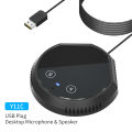 Desktop USB Conference Speakerphone Microphone 361° Omnidirectional Condenser Plug & Play PC Computer Mic. 
