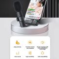 K8 Wireless Microphone Clip Mic, Digital Mini Lavalier Microphones, Lapel Clip-on Collar Type C Lightning Microphone Compatible for iPhone & All iOS Android Devices. 