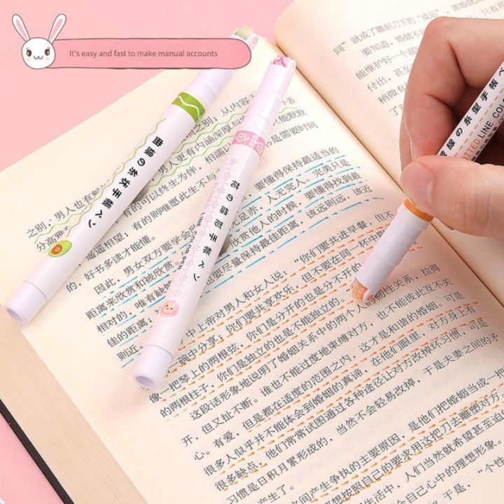 6Pcs/set%20Kawaii%20Flowers%20Line%20Shaped%20Highlighter%20Pens%20Roller%20Tip%20Curve%20Liner%20Marker%20for%20Writing%20Journaling%20Drawing%20Stationery%20-%20Image%204