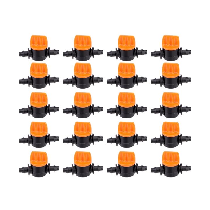 50Pcs 1/4Inch Pipe Mini Valve 4/7mm Hose Controller Barbed Adapter