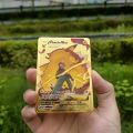 pokemon cards golden New Pokemon Metal Gold Card Mewtwo Eevee Arceus Energy Card Gengar Ash Ketchum Rare Game Collection Battle Trainer Card Kid GiftParty Games Crafts. 