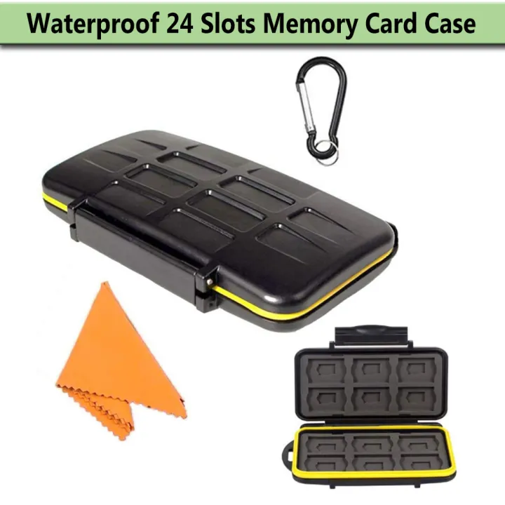 SD Card Waterproof 24 Slots Memory Holder Case Storage Box for 12 SD ...