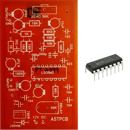 DIY%20Amplifier%20Electronics%20Circuit%20Project:%20PT2399%20Echo%20PCB%20with%20PT2399%20DIP-16%20CMOS%20Echo/Delay%20Processor%20IC%20-%20Image%202