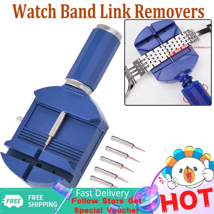 【ZIME】ELENXS Watch Band Link Remover Wrist Bracelet Strap Adjuster And 5 Pins Repair Tool Set