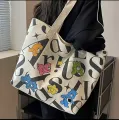Large-Capacity Canvas Tote Shoulder Bag, Washable Fashionable Messenger Bag for Boys and Girls. 