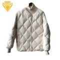 Women Cotton Coat Stylish V Neck Padded Coat for Women Warm Slim Fit Winter Jacket with Button Closure Pockets Rhombus Pattern Cotton Jacket. 