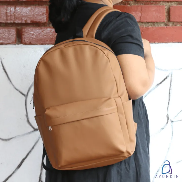 Synthetic%20Leather%20Simple%20Backpack%20Plain%20Color%20Backpack%20Avonkin%20Bags%20(CBP08)%20-%20Image%203