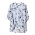 Chinese Style Printed Chiffon Shirt Female Summer Fashion Round Neck New Chic Design Casual OL Thin Shirts. 