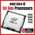 Intel Core i5 1st Gen Processors 650, 660, 750, 760. 