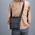 Conference Bag Shoulder Bag Men's Official Document Leisure Business Bag Crossbody Bag Flip Popular Style Texture Men's Real-Leather Bag. 