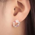 【hot】 4 Pieces Rose Gold-Color Lady Flower Fashion Accessories Zircon Simple Ornate Exquisite Necklace Ring Earrings Jewelry Set. 