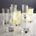 6 Pcs -Red Cherry Drinking Glass Set Clear Tumbler Drinking Glass (165ml-Mini Glass/ 285ml). 