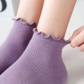 Kawaii Spring Summer Super Thin Cotton Ankle Short Women's Socks Boat Socks Frilly Ruffle Socks. 