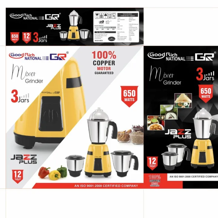 National Mixer Grinder 3 Jar 650W